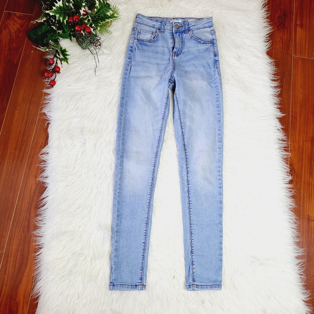 Profile by Ring of Fire Womens Light Blue High Rise Skinny Jeans